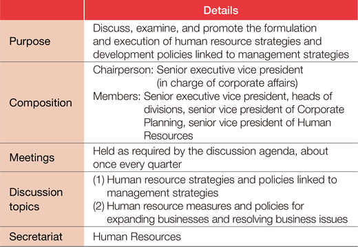Overview of Human Resource Strategy Committee