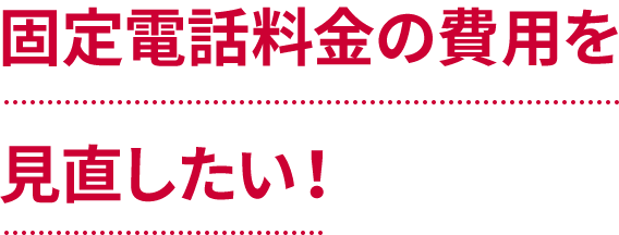 固定電話料金の費用を見直したい！