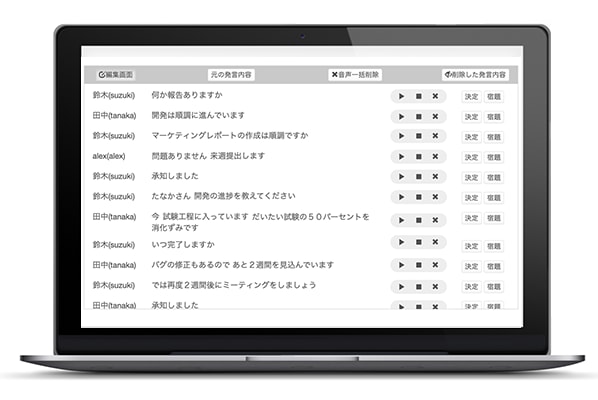 会議の発言をAI音声認識でテキスト化、議事録作成の負担を軽減します！