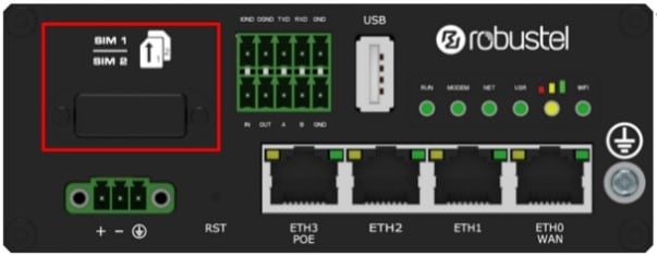 SIMカードをIoTルータに取り付け