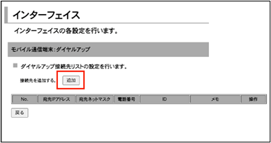 インターフェイス設定追加
