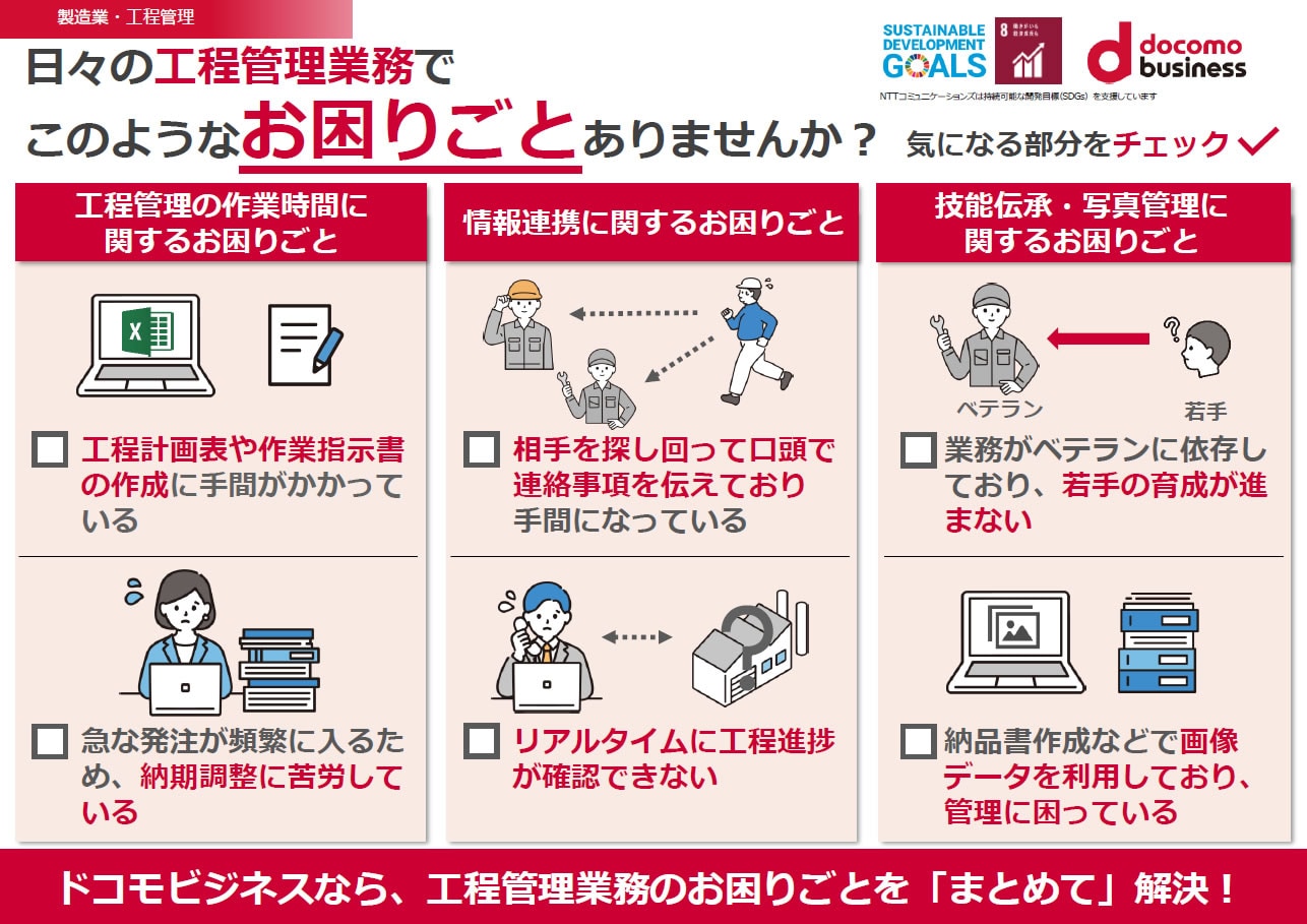 「製造業向け工程管理パック」サービス紹介リーフレット