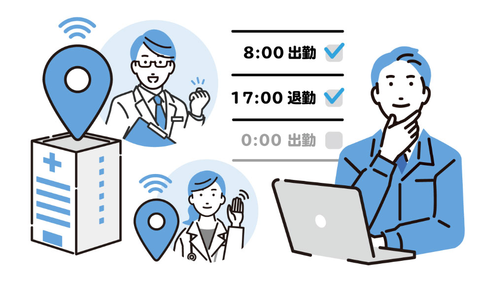 勤怠記録と確認も円滑にできるイメージ図